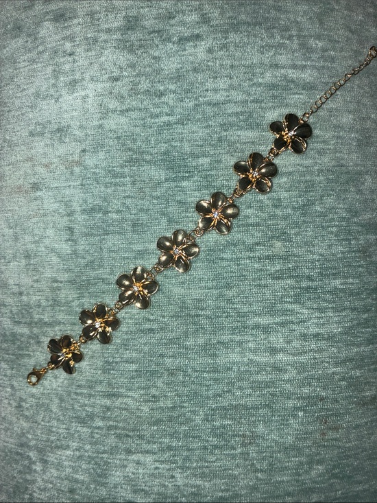 Jewelry - Hawaiian 14K Dipped Gold Plumeria Link Bracelet - Women's Jewelry